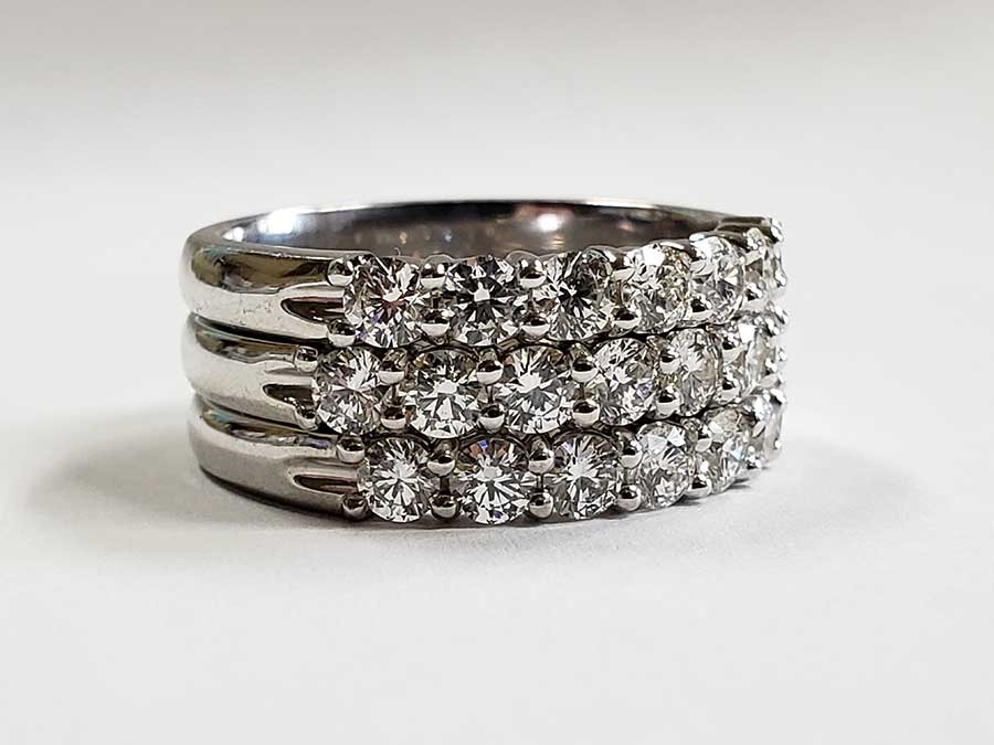 Stackable diamond wedding bands