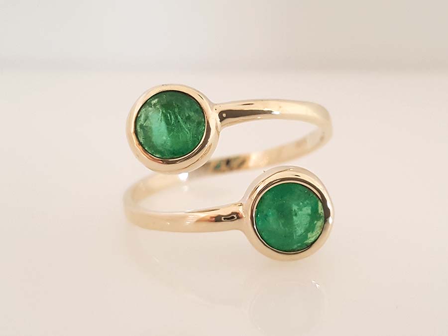 14k gold emerald custom ring