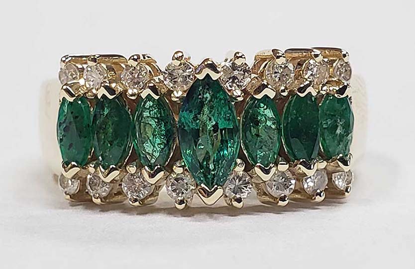 emerald diamond custom ring