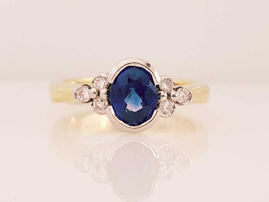 sapphire diamond bezel ring